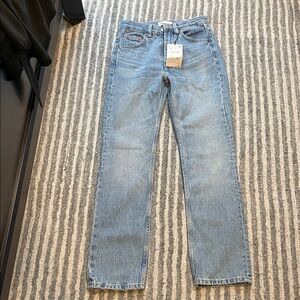 Zara High Rise Reguar Length Blue Jeans Straight Fit